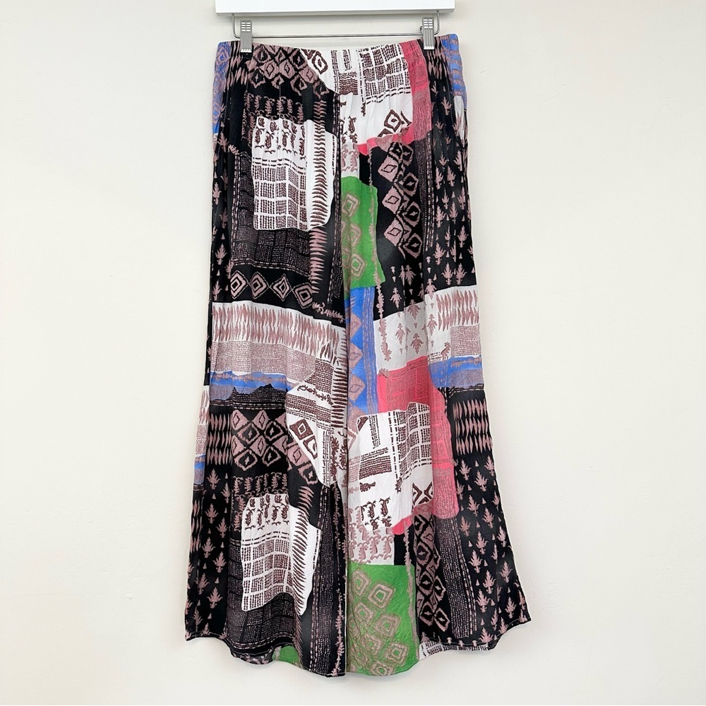 Jams World Gemini Cropped Pants Patchwork Multicolored Pull On Elastic Waist